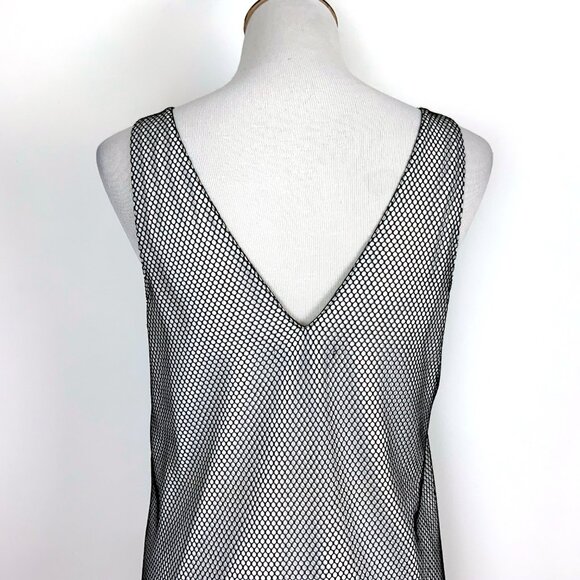 Sachin + Babi Black Mesh Sleeveless Top Abstract Patches & Sequins Medium - Picture 9 of 16